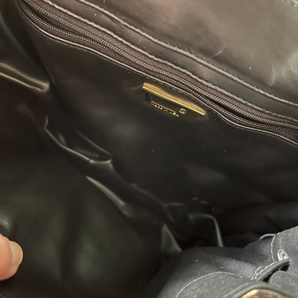 Vtg Sharif Snakeskin Print Drawstring Flap Top Pu… - image 6